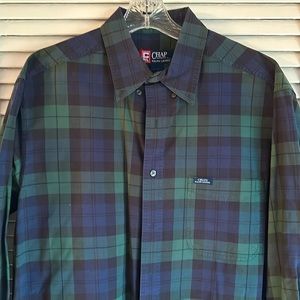 Ralph Lauren Chaps Plaid Dress Shirt, Size L